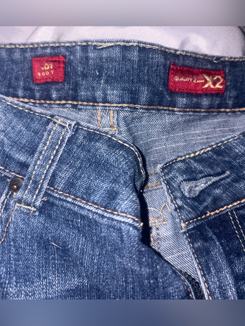Vintage Bootcut/Flare X2 Medium Wash 01 Quality Denim Jeans - Picture 3 of 3